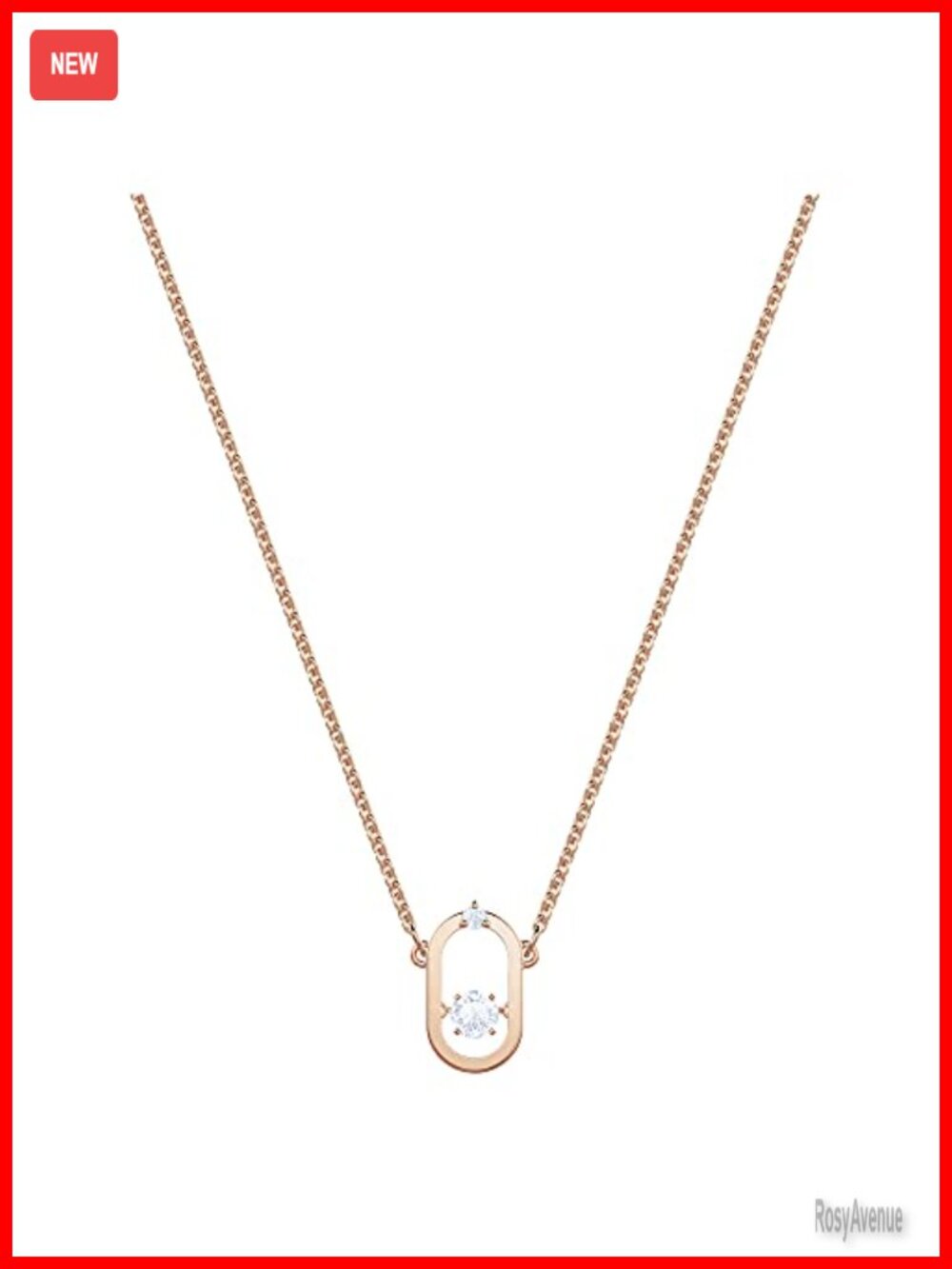 Swarovski Sparkling Dance Crystal Pendant Necklace Rose Gold Plated